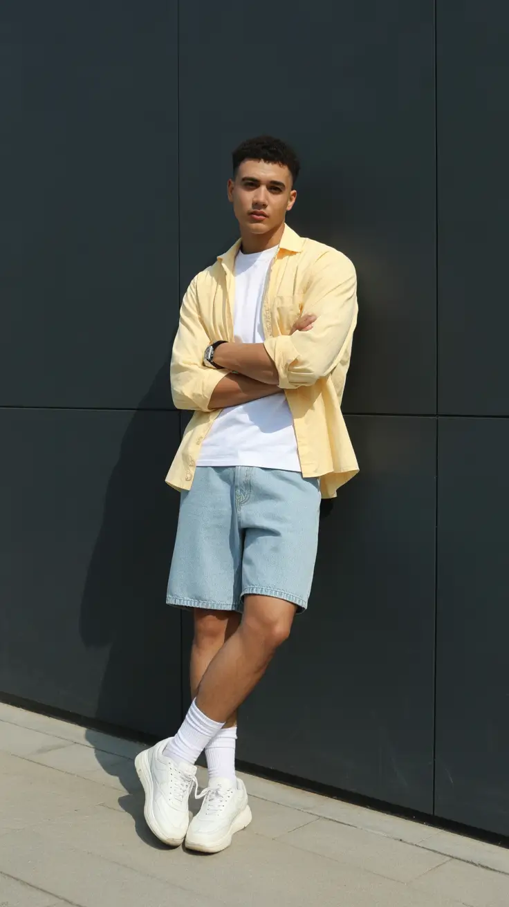 casual summer outfits men 2026 Fresh Lemon Layering and Modern Weekend Ease