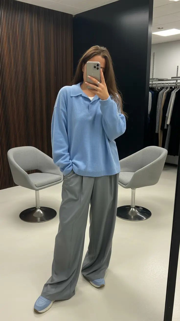 cute summer outfits for teens 2026 Cool Blue Oversized Polo Layers for Modern Teen Comfort
