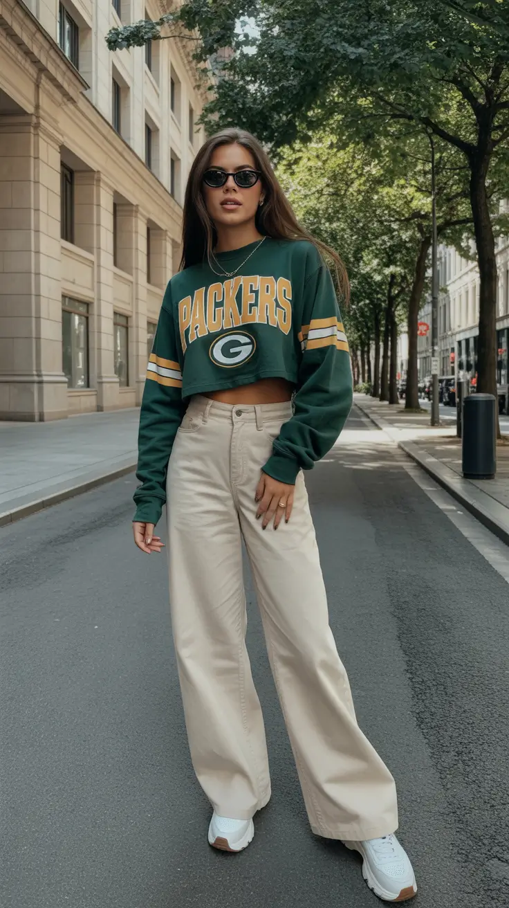 cute summer outfits for teens 2026 Sporty Cropped Sweatshirt Styling for Casual Street Energy