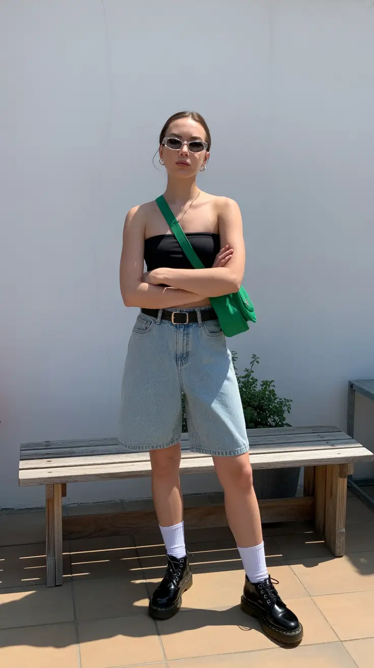 cute Y2K summer outfits 2026 Relaxed denim and subtle grunge attitude