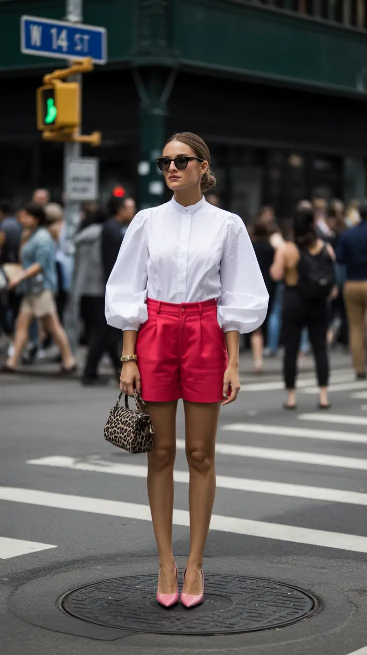 May outfits ideas 2026 Statement Shorts and Crisp Shirt Energy