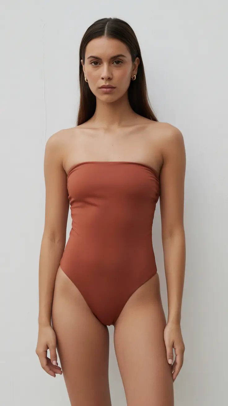 one piece swimsuit summer 2026 Terracotta Strapless Ease