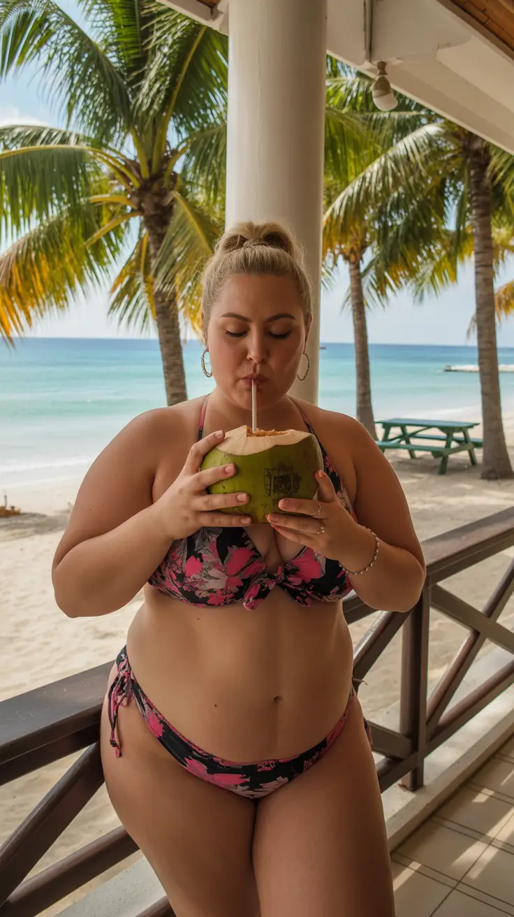 plus size swimsuit Summer 2026 Tropical Balcony Bikini With Soft Floral Contrast