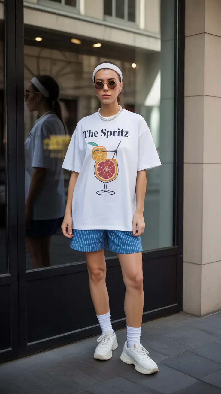 retro vintage summer outfits 2026 Graphic Tees and Playful City Layering