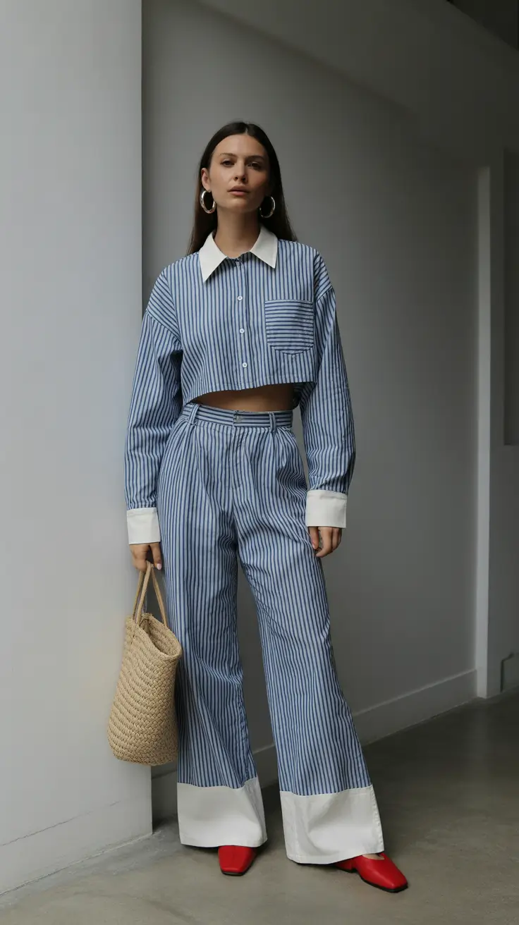 retro vintage summer outfits 2026 Tailored Stripes and Elevated Vintage Minimalism