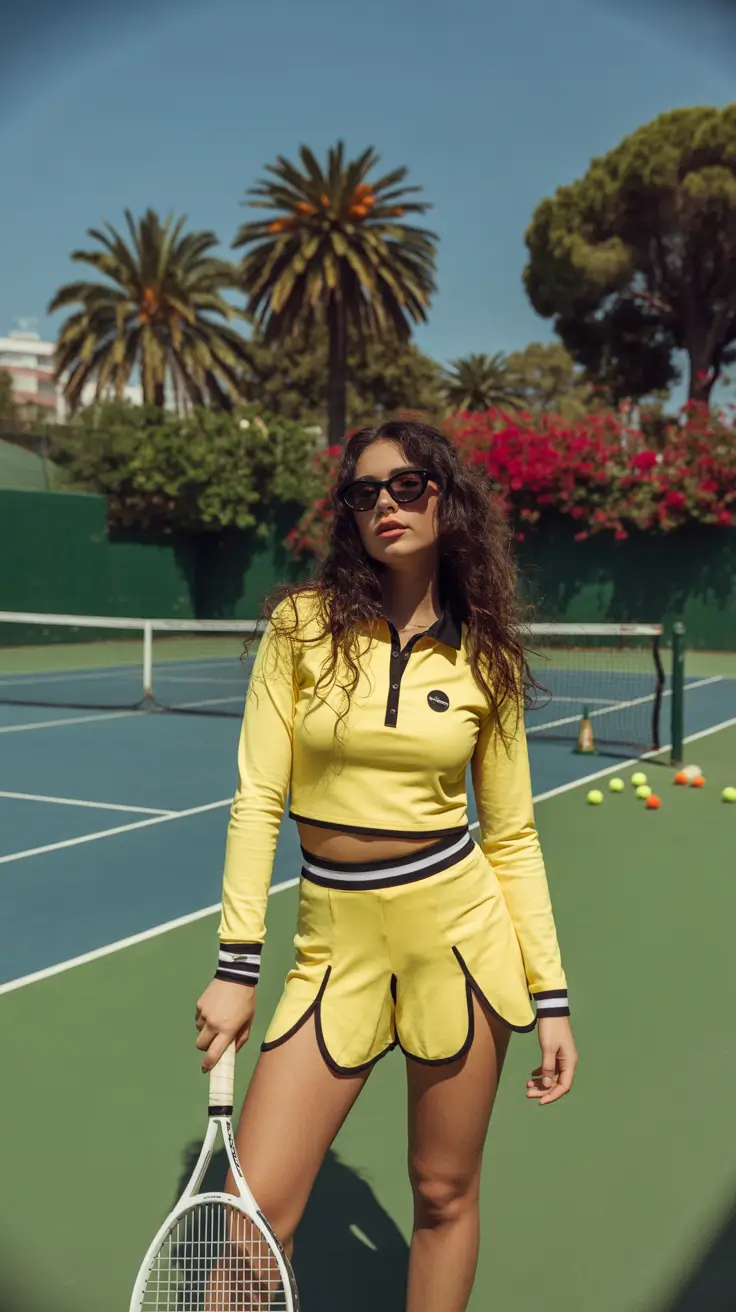 sporty chic summer tennis outfits 2026 Sunlit Yellow Sets That Feel Playful but Precise