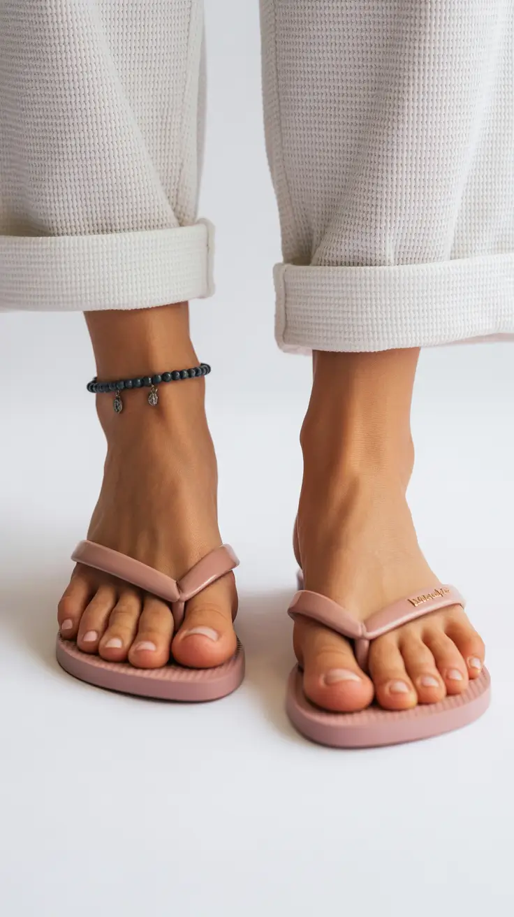 summer flip flops for women Soft Pink Minimal Flip Flops for Relaxed Everyday Styling