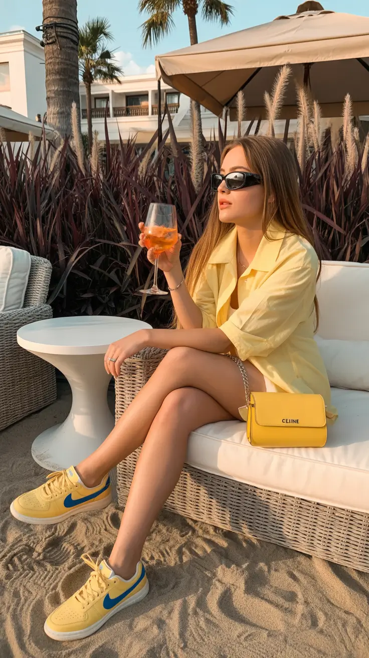 summer outfits with sneakers for women 2026 Sunset Yellow and That Vacation State of Mind
