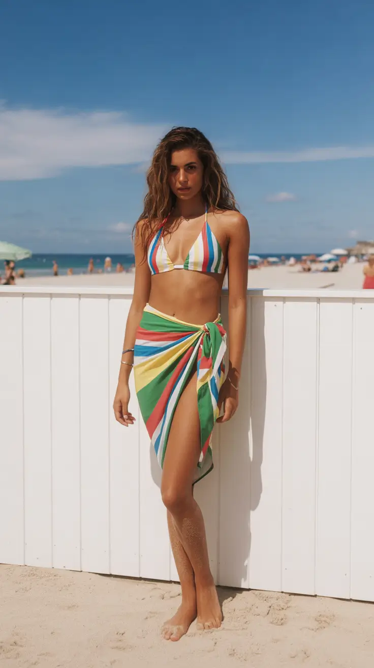 swimsuit with skirt 2026 Striped Playfulness and Bold Color Blocking