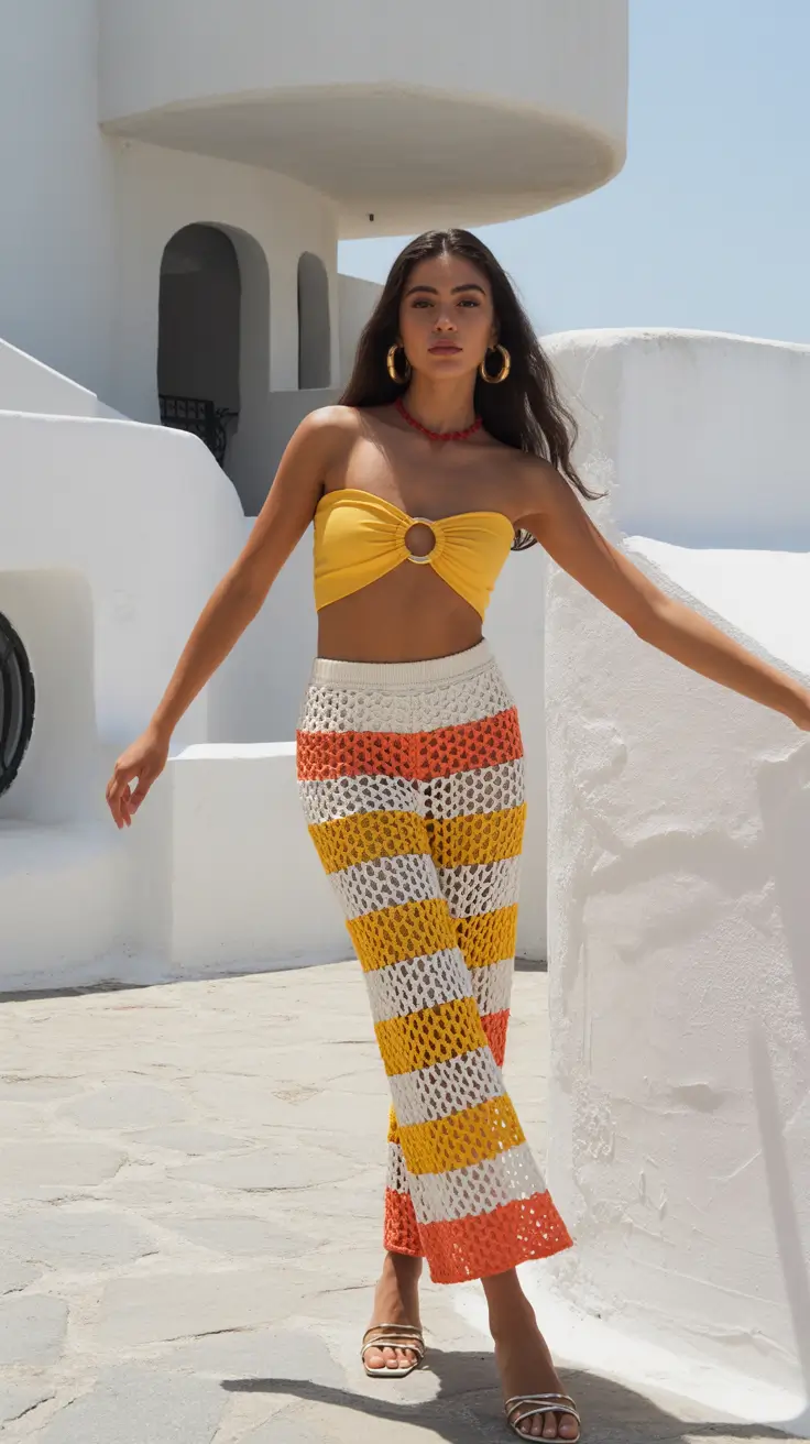 swimsuit with skirt 2026 Crochet Texture and Structured Bandeau Confidence