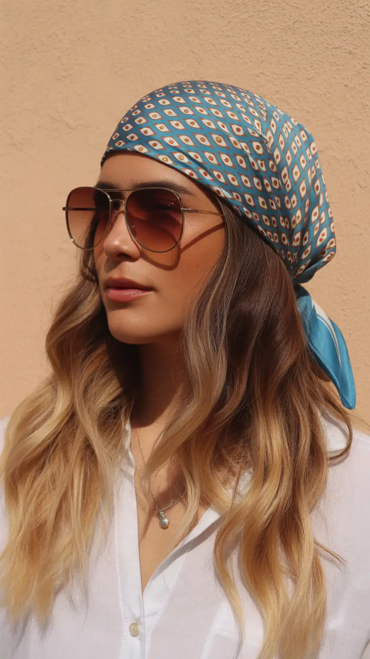 A head bandana—a summer accessory 2026 Warm Tones and Vintage-Inspired Patterns