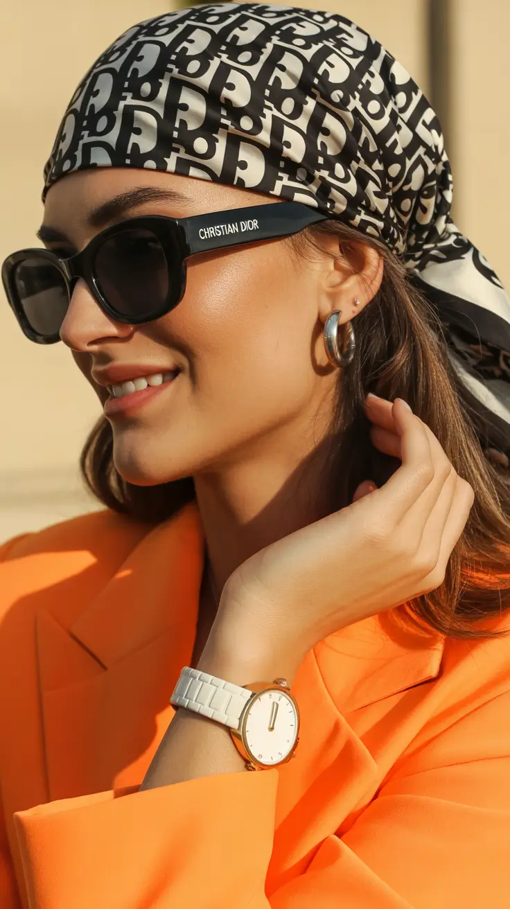 A head bandana—a summer accessory 2026 Statement Prints and Elevated Street Style