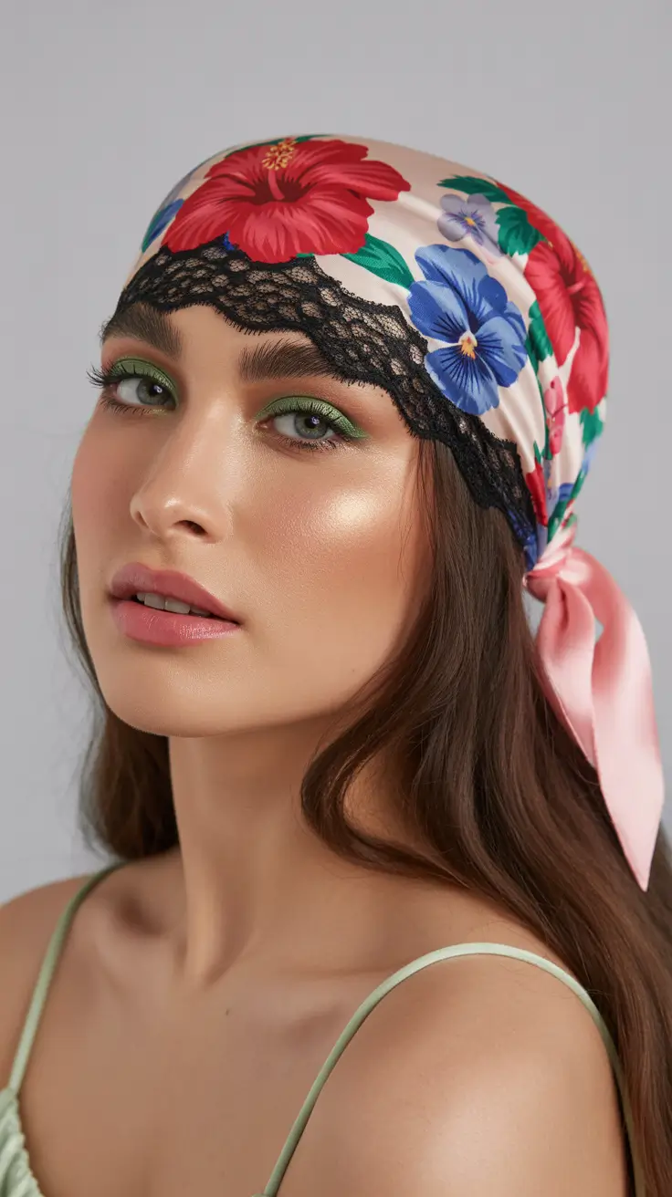 A head bandana—a summer accessory 2026 Bold Florals and Playful Feminine Energy