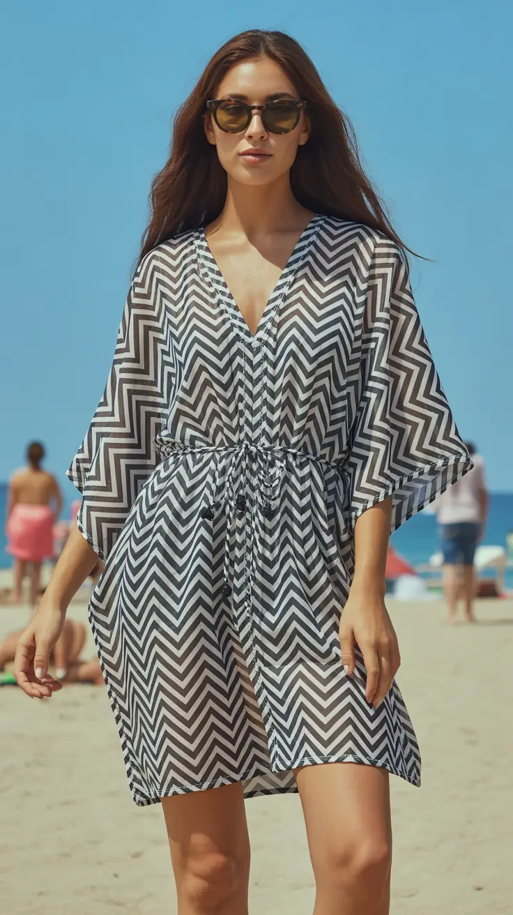 beach tunic cover up 2026 Graphic Flow - The Modern Printed Tunic Shift