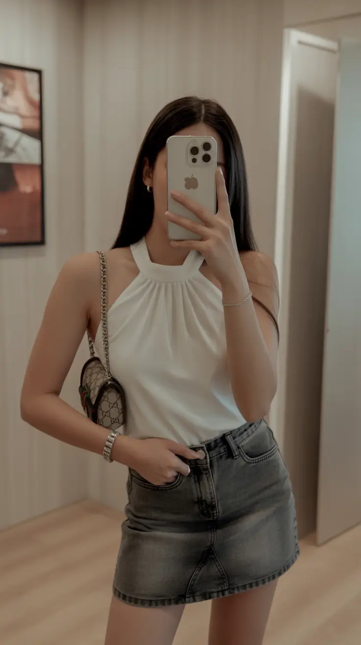 summer capsule wardrobe for women 2026 Clean Halter Tops That Instantly Polish Denim