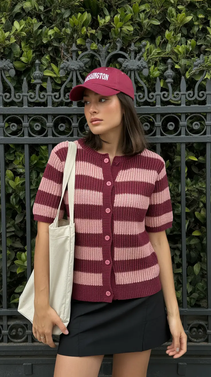 summer capsule wardrobe for women 2026 Striped Knit Layers That Blur the Line Between Spring and Summer