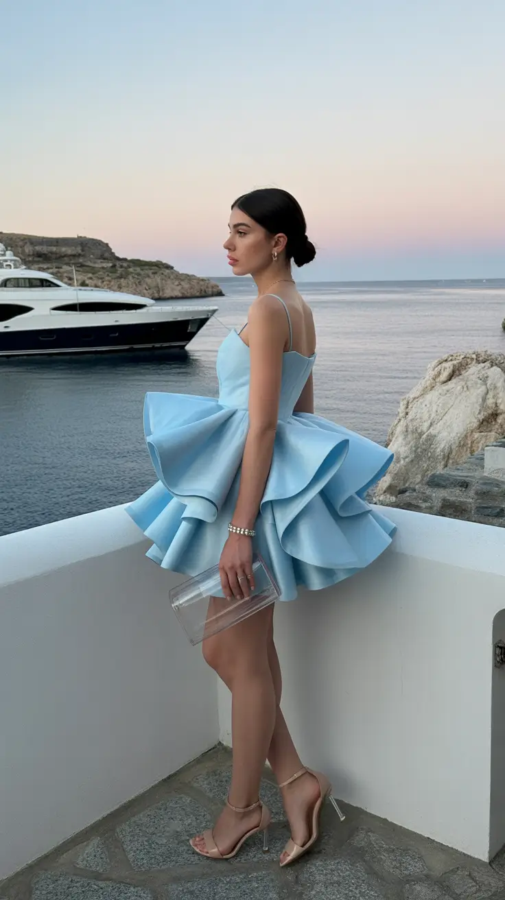 summer outfits with heels for women 2026 Coastal Drama with Sculptural Volume