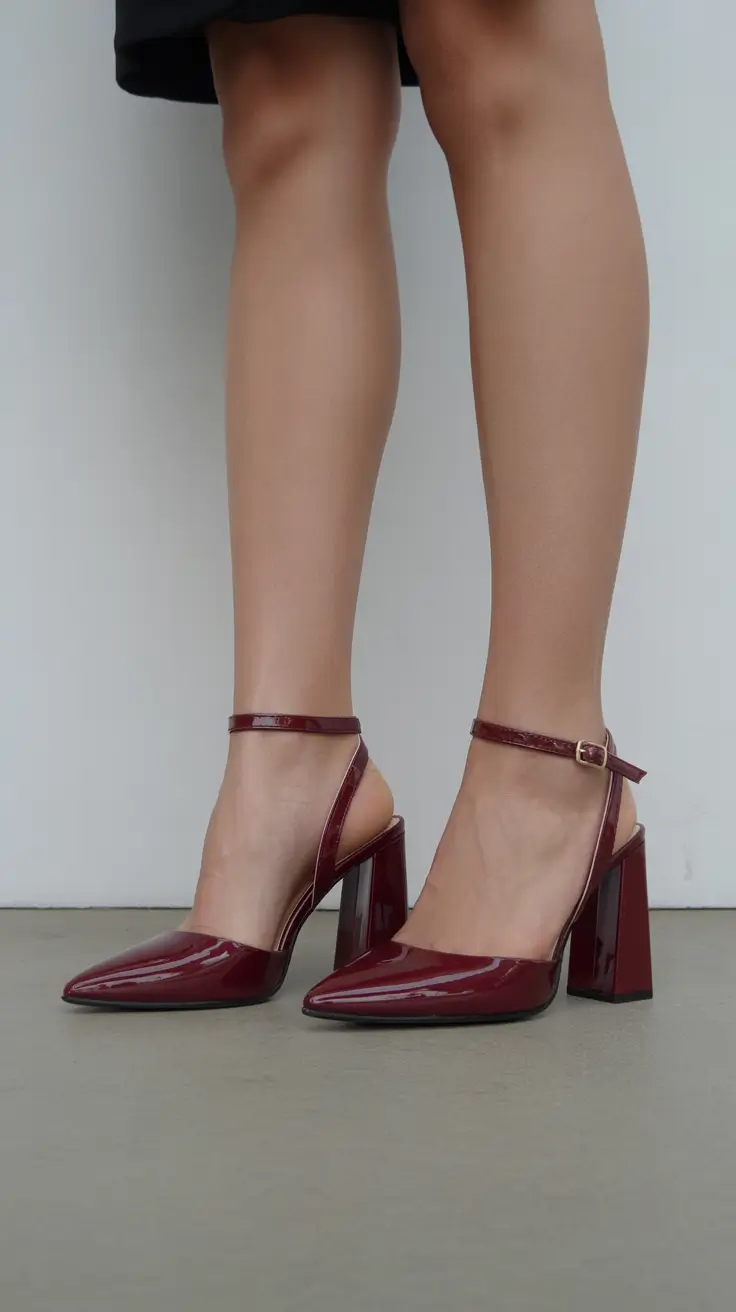 summer outfits with heels for women 2026 Polished Drama in Deep Burgundy