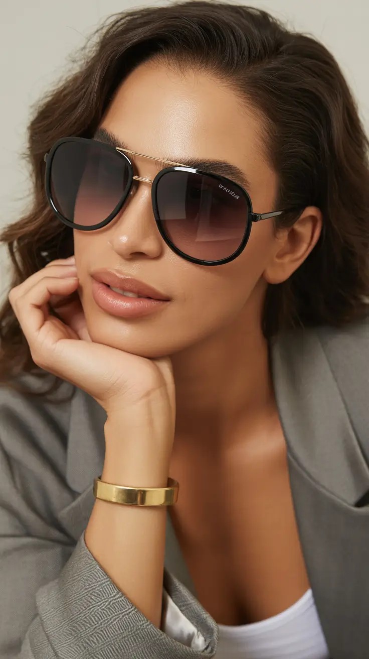 summer oversized sunglasses 2026 Soft Tailoring and Gradient Elegance