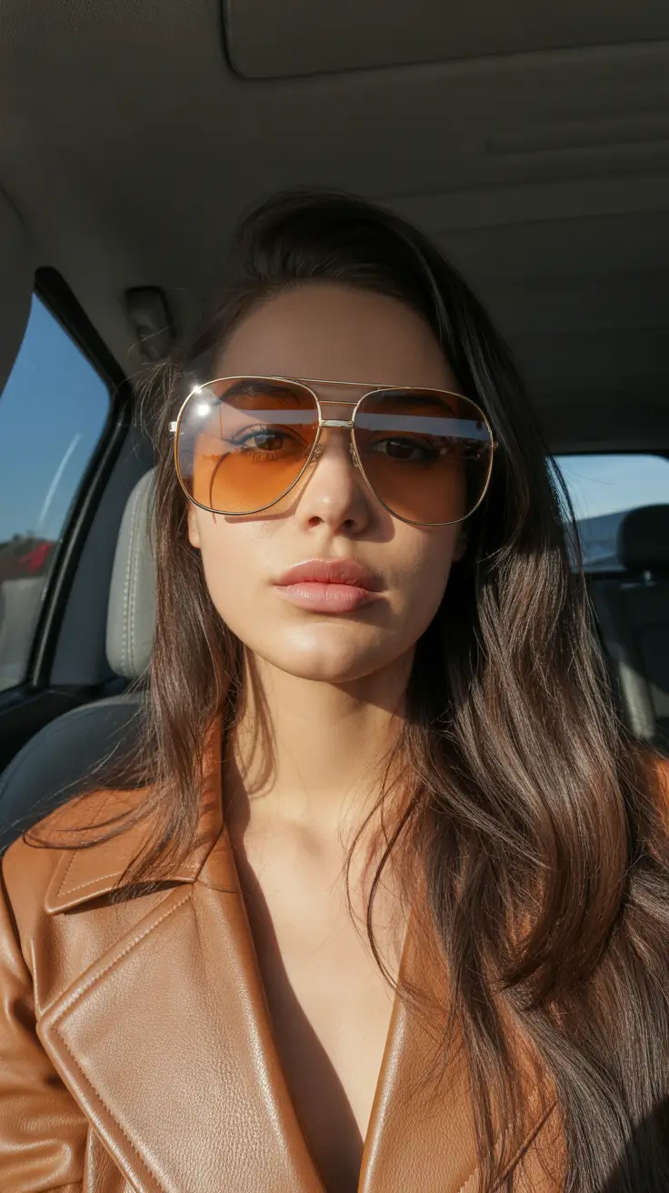 summer oversized sunglasses 2026 Golden Hour Aviators and Leather Layers
