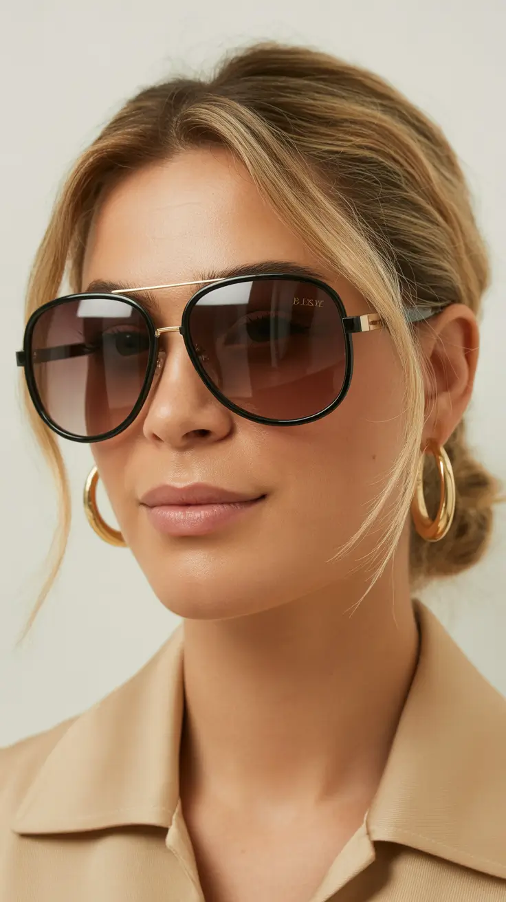 summer oversized sunglasses 2026 Refined Aviators with Soft Neutral Layers