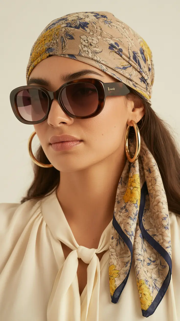 summer oversized sunglasses 2026 Scarf Styling and Vintage-Inspired Ease