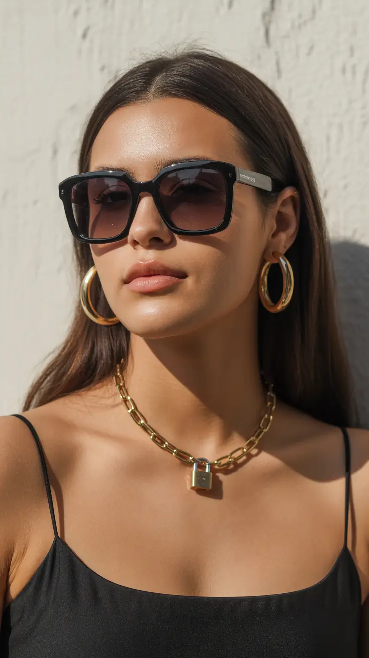 summer oversized sunglasses 2026 Gold Accents and City Heat Energy