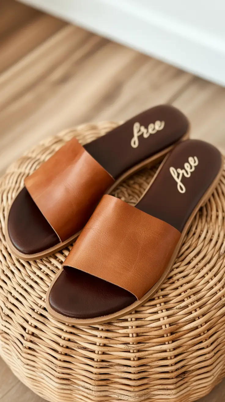 summer slides for women Warm Leather Simplicity and Everyday Staples