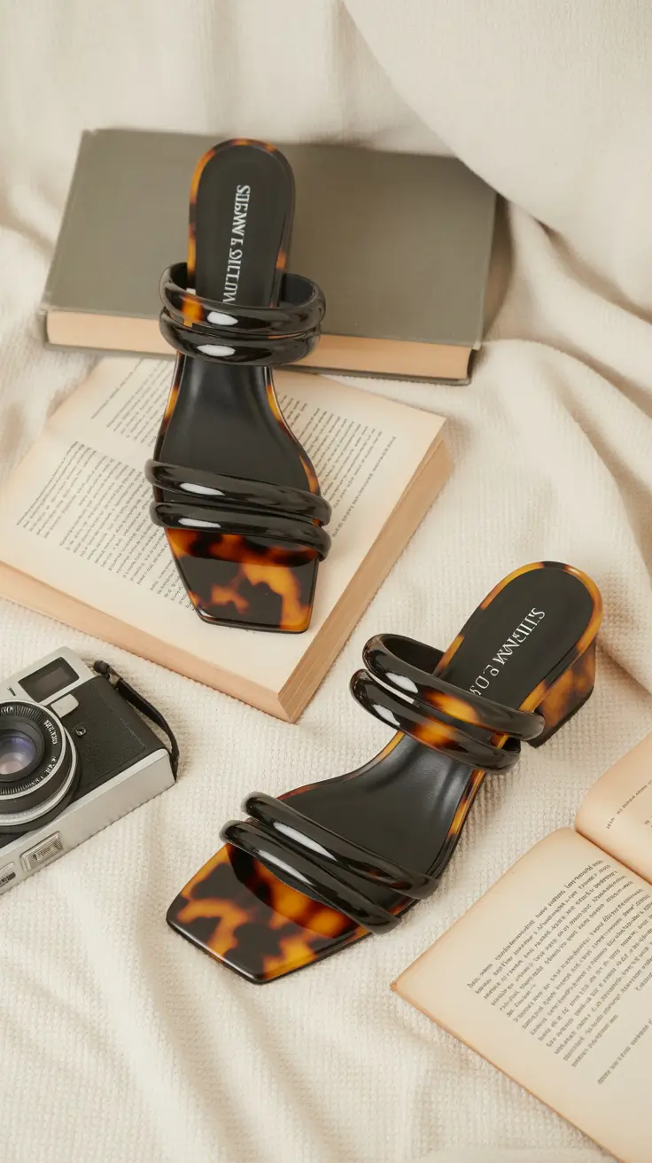 summer slides for women Tortoiseshell Drama with Minimal Effort