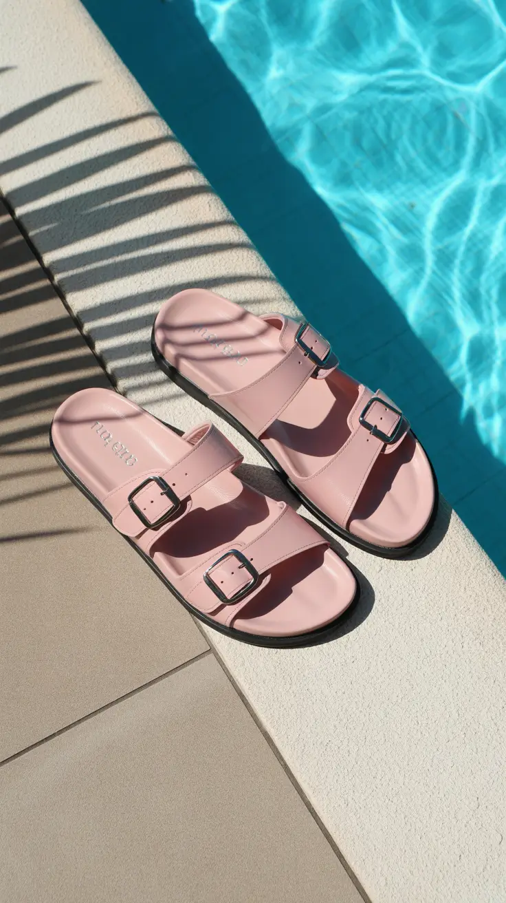 summer slides for women Poolside Pink and Playful Structure