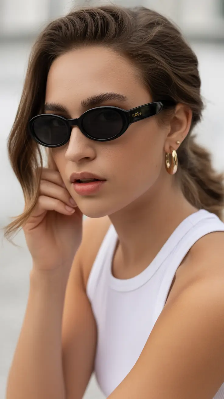 summer sunglasses for women 2026 Sporty Minimalism with Slim Black Frames
