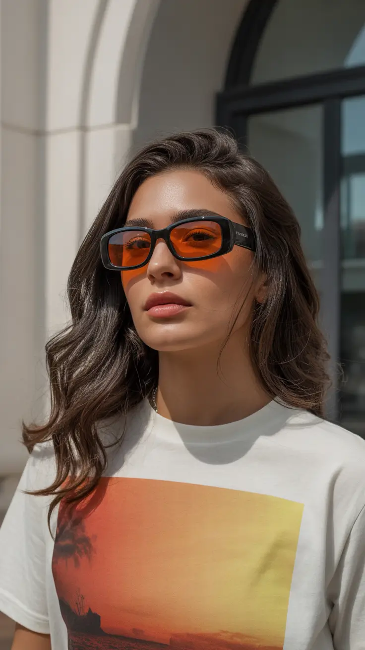 summer sunglasses for women 2026 Warm Sunset Lenses with Casual Street Style