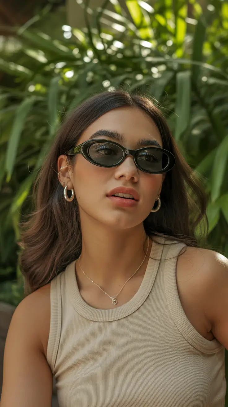 summer sunglasses for women 2026 Minimal Neutrals with Slim Oval Frames