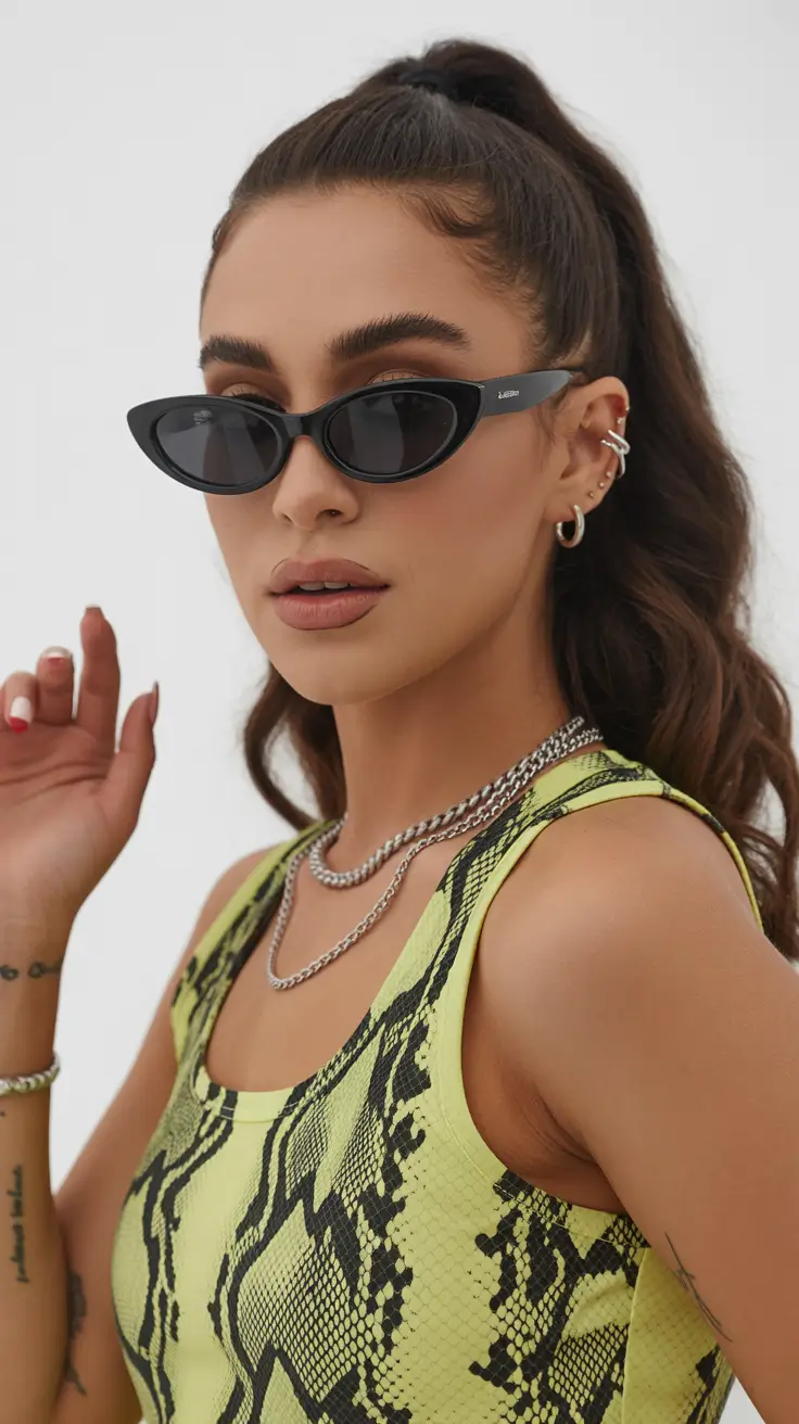 summer sunglasses for women 2026 Sharp Cat-Eye Frames with Street Energy