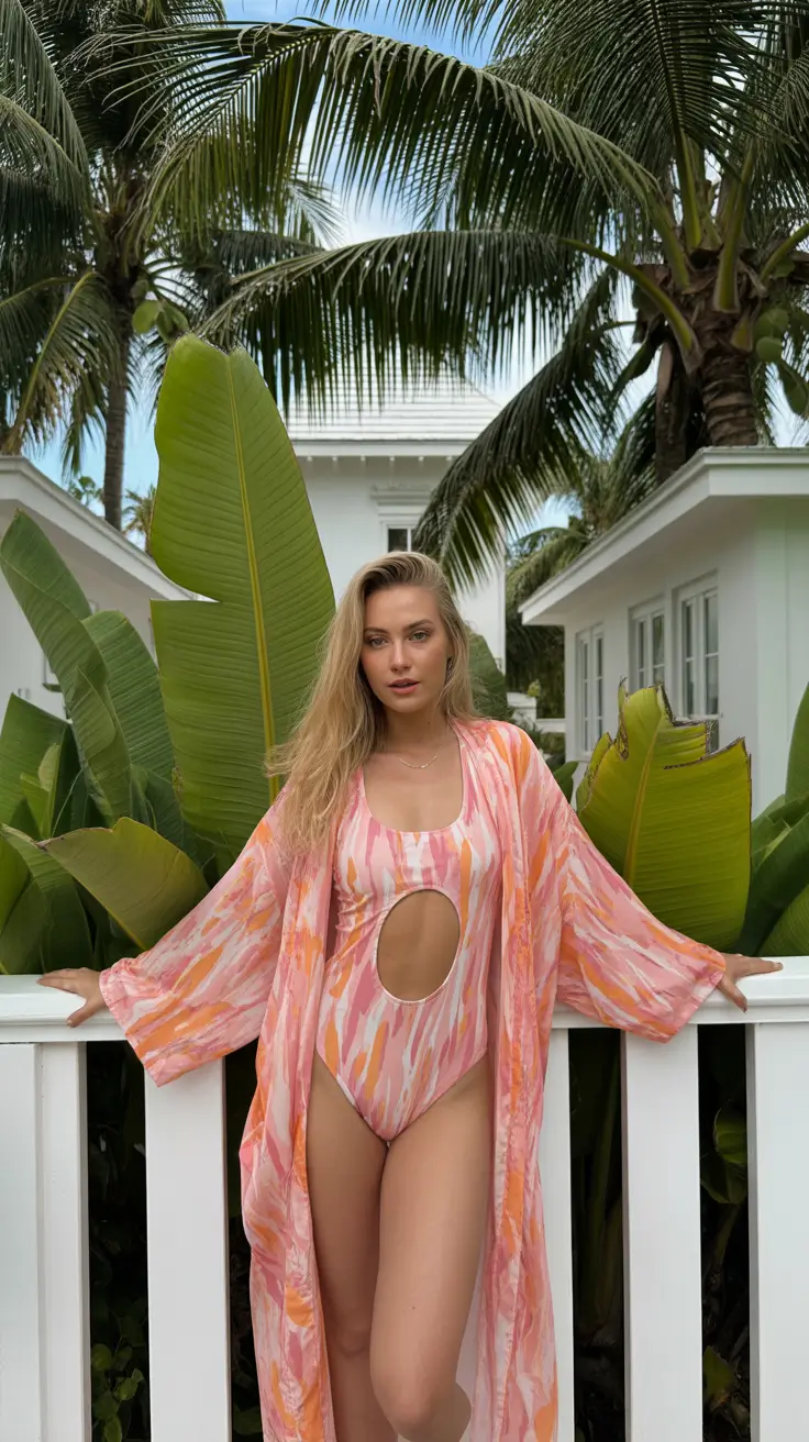 summer swimsuit cover ups 2026 Fluid Printed Layers That Move With You