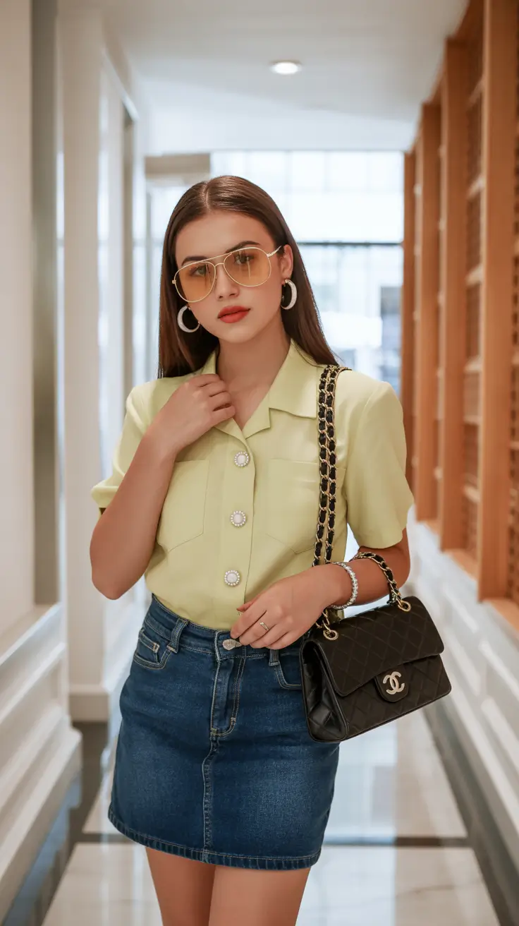 teen girls summer outfits 2026 Soft Tailoring and Denim Mini Chic