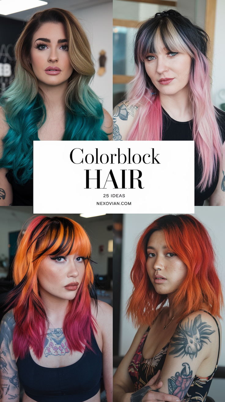 Colorblock Hair 25 Ideas: Bold Statements, Vibrant Looks