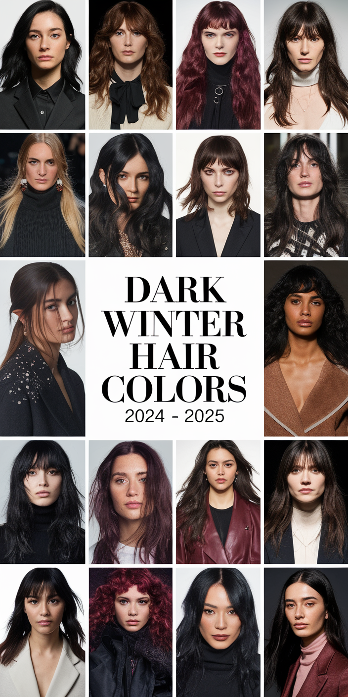 Dark Winter Hair Colors 2024 - 2025: Best Trends and Inspiring 23 Ideas for the Season