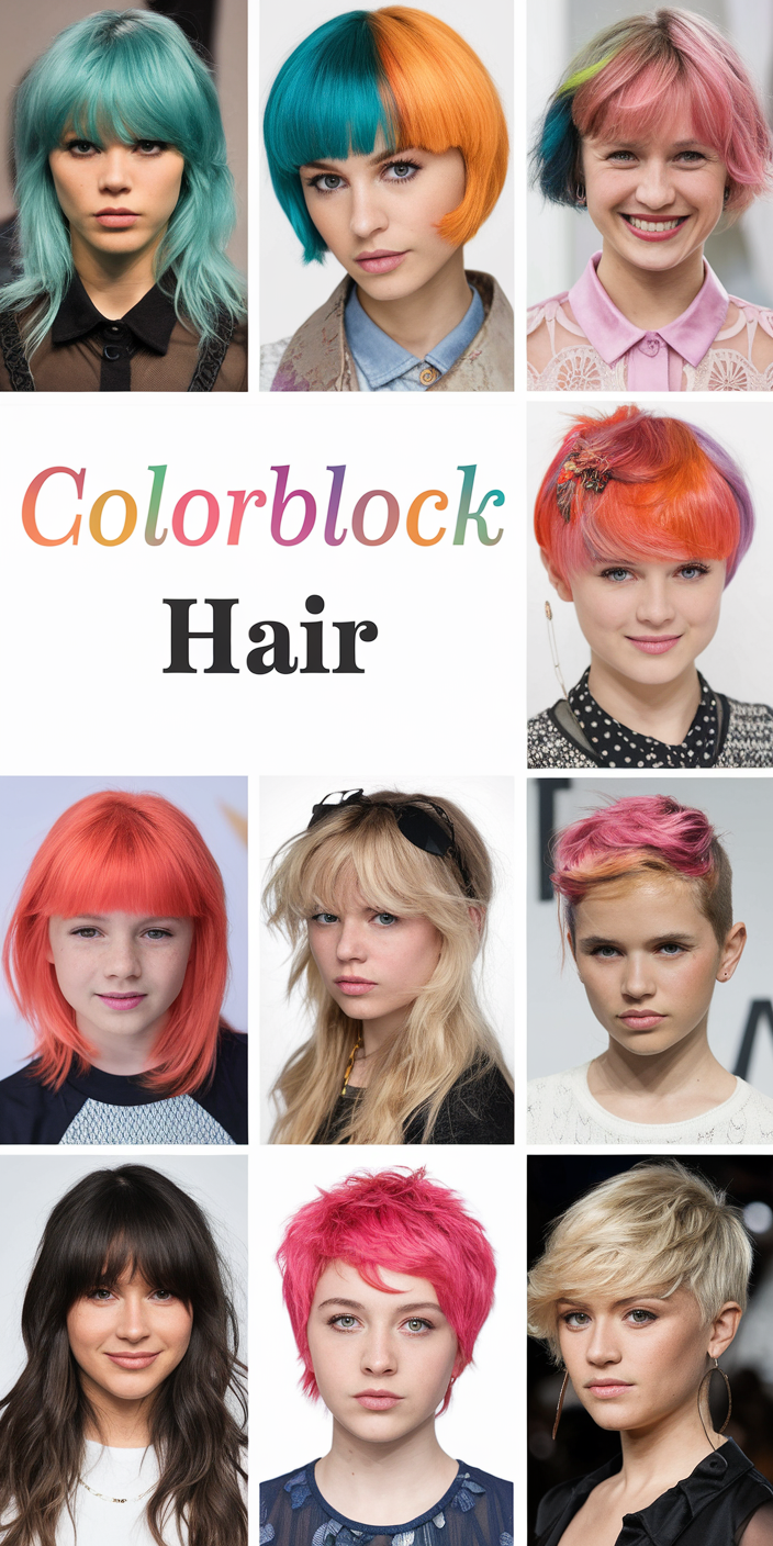 Colorblock Hair 25 Ideas: Bold Statements, Vibrant Looks