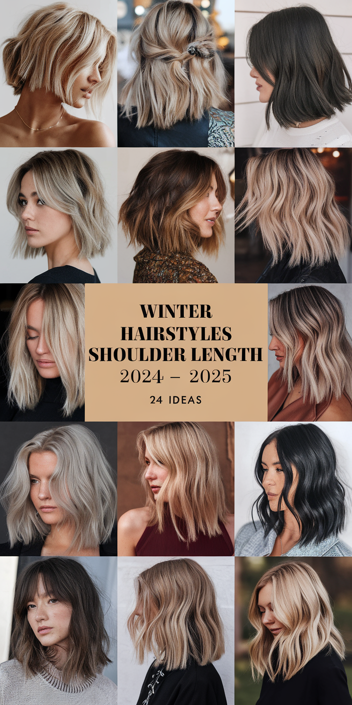 Winter Hairstyles for Shoulder Length Hair 2024 - 2025: Trendsetting Styles to Watch 24 Ideas