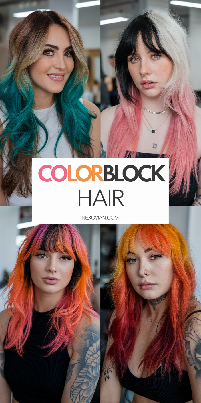 Colorblock Hair 25 Ideas: Bold Statements, Vibrant Looks