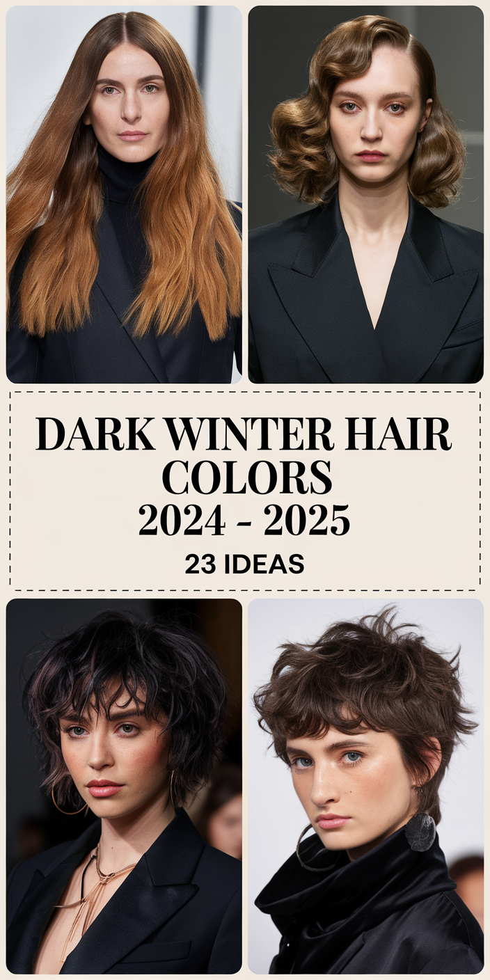 Dark Winter Hair Colors 2024 - 2025: Best Trends and Inspiring 23 Ideas for the Season