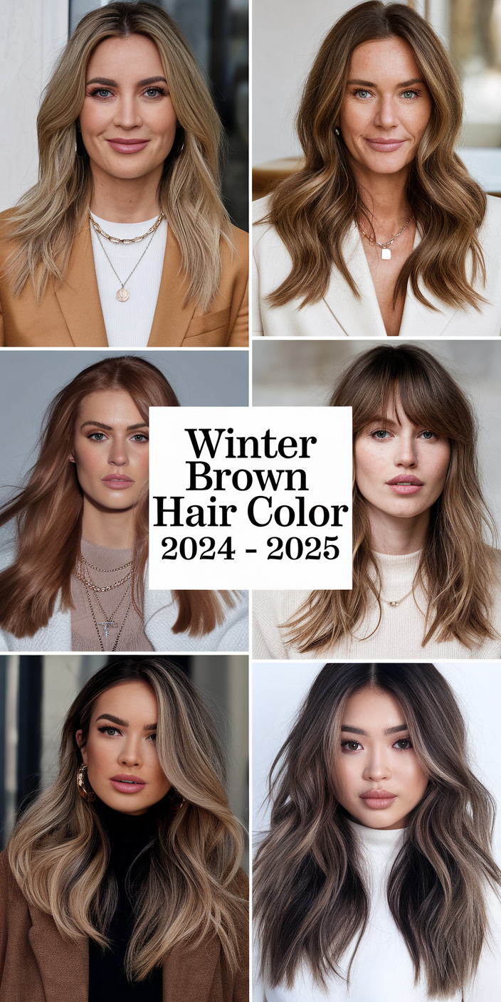 Winter Brown Hair Color 2024 - 2025: Top Trends and Stunning 26 Ideas for Brunettes