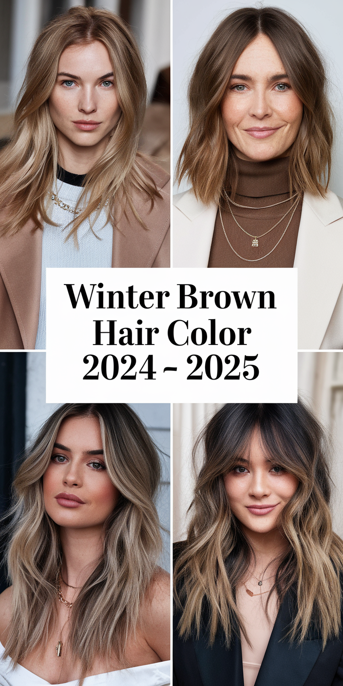 Winter Brown Hair Color 2024 - 2025: Top Trends and Stunning 26 Ideas for Brunettes