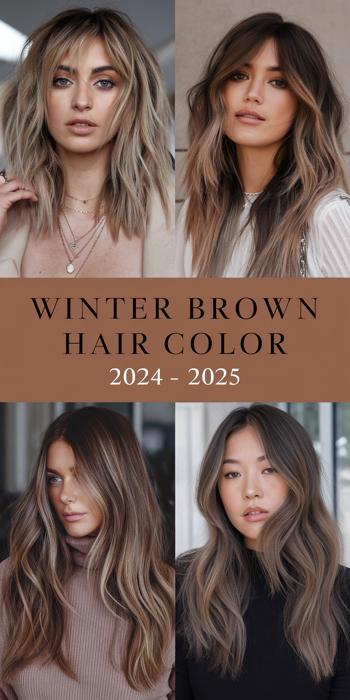 Winter Brown Hair Color 2024 - 2025: Top Trends and Stunning 26 Ideas for Brunettes