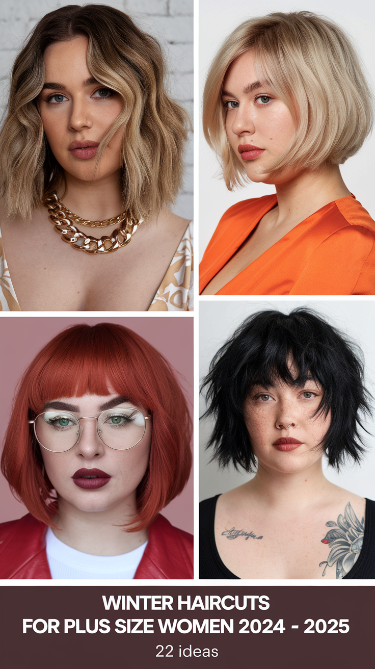 Winter Haircuts for Plus Size Women 2024 - 2025 22 Ideas: Best Hairstyles for Round Faces and All Hair Types