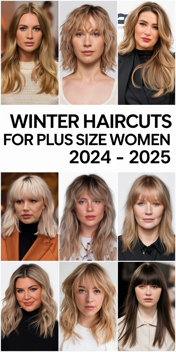 Winter Haircuts for Plus Size Women 2024 - 2025 22 Ideas: Best Hairstyles for Round Faces and All Hair Types