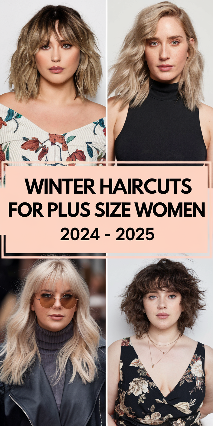 Winter Haircuts for Plus Size Women 2024 - 2025 22 Ideas: Best Hairstyles for Round Faces and All Hair Types