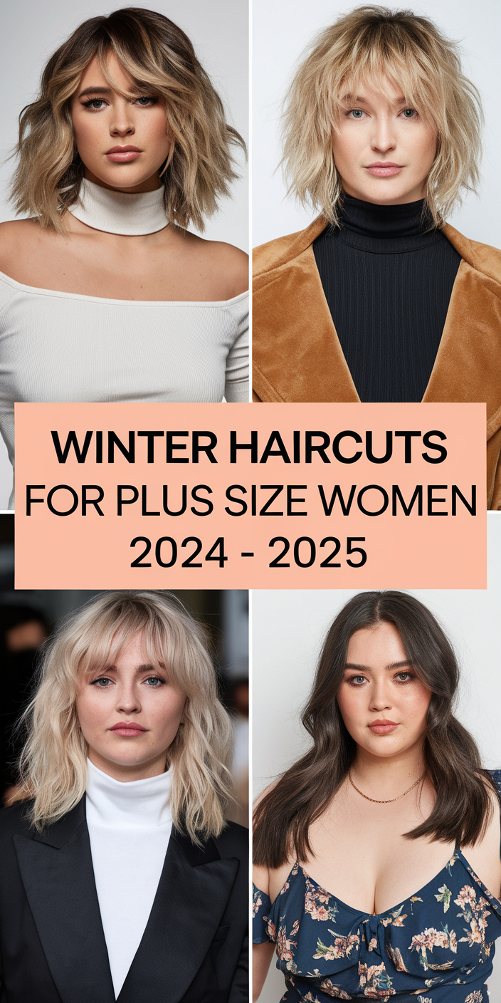 Winter Haircuts for Plus Size Women 2024 - 2025 22 Ideas: Best Hairstyles for Round Faces and All Hair Types