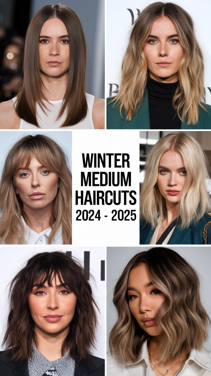 Winter Medium Haircuts 2024 - 2025: Trendy Styles for Every Face Shape and Hair Type